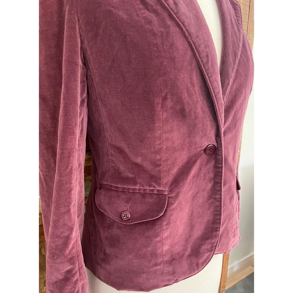 Purple Vintage Puffed Sleeve Velvet Jacket - Picture 4 of 6